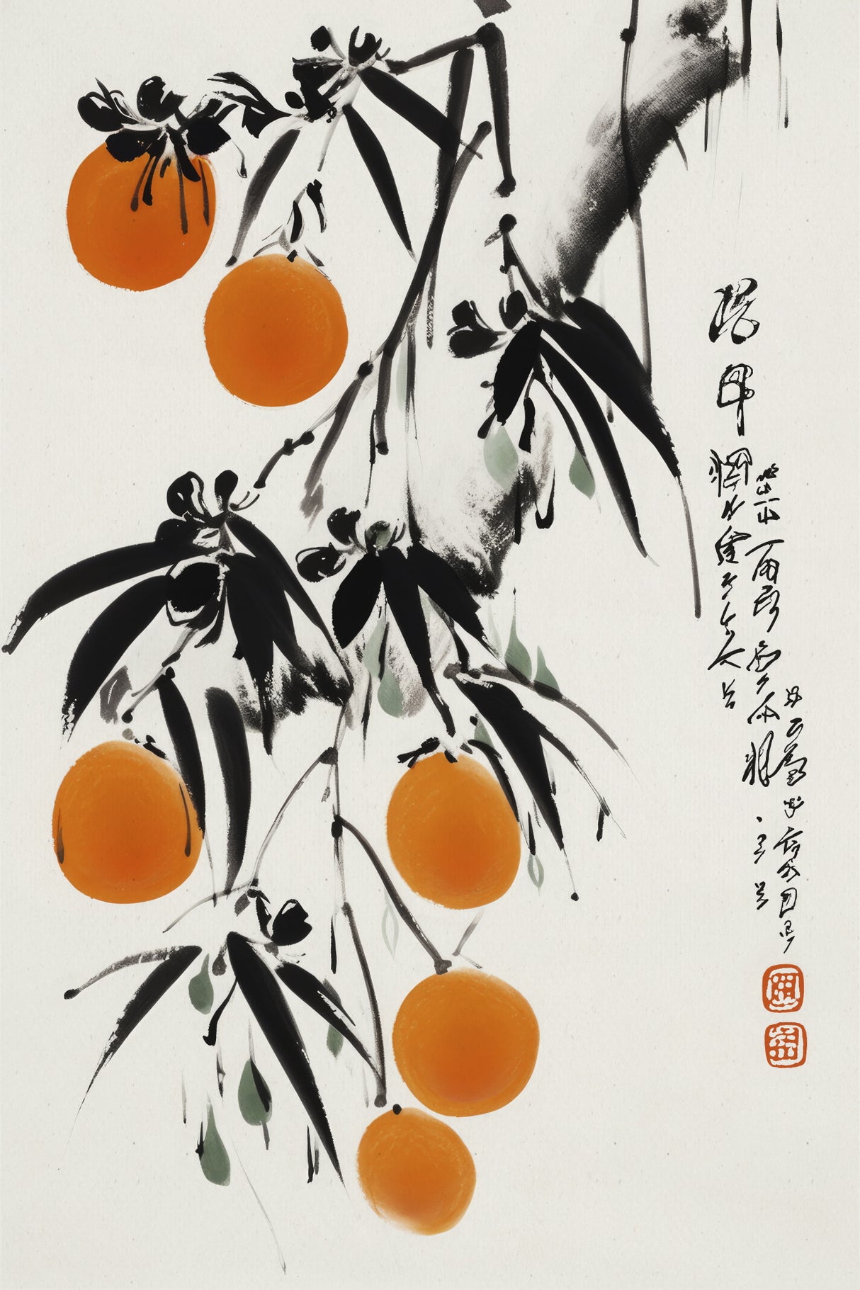 Japanese Oranges Poster och Canvastavla