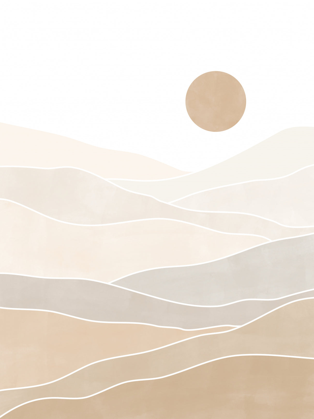 Abstract Beige Landscape Poster och Canvastavla