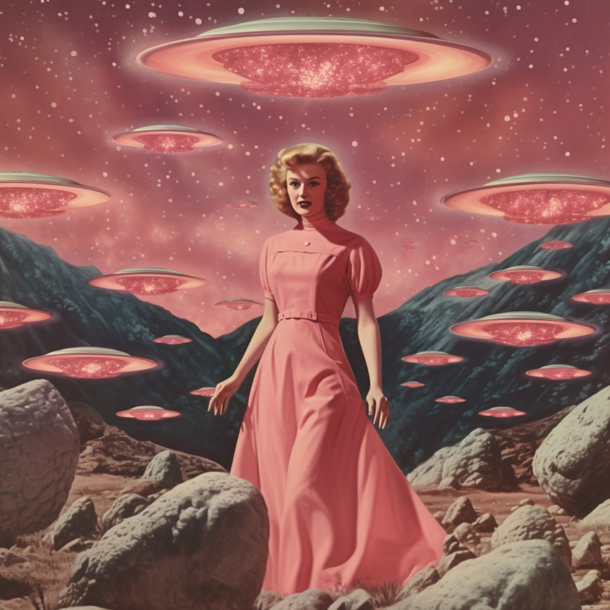 Vintage Space Barbie Poster och Canvastavla