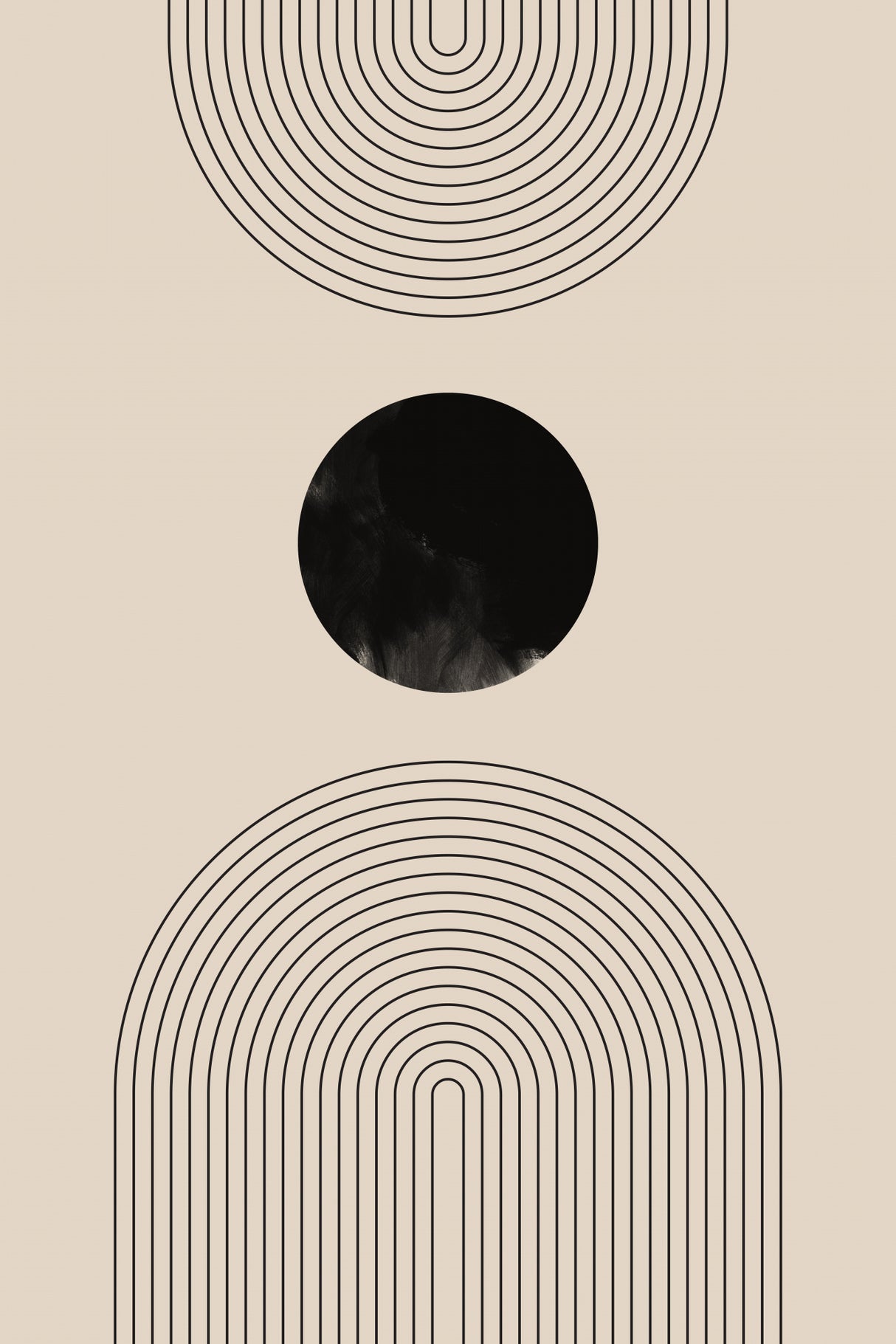 Black Arch Line Art Poster och Canvastavla