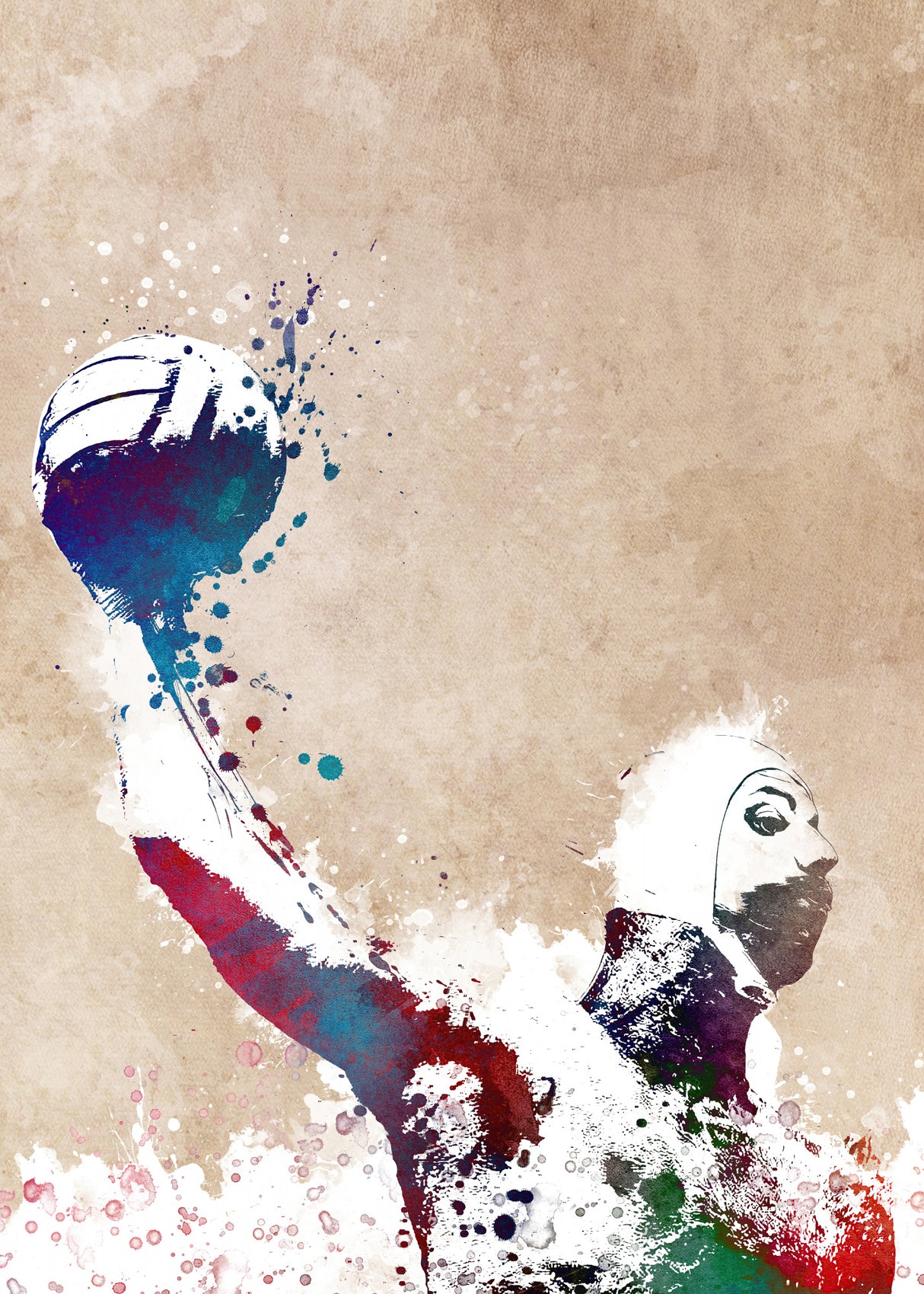 Water polo sport art Poster och Canvastavla