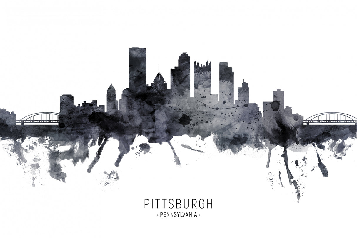 Pittsburgh Pennsylvania Skyline Poster och Canvastavla