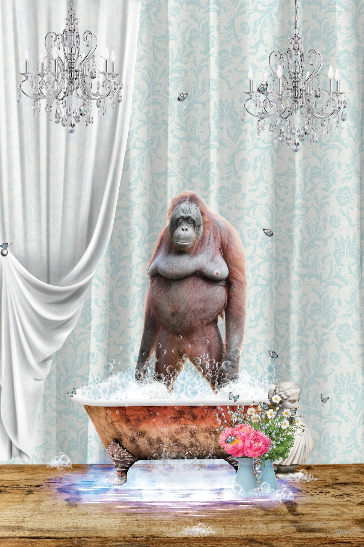 Orangutan & Bubbles Poster och Canvastavla