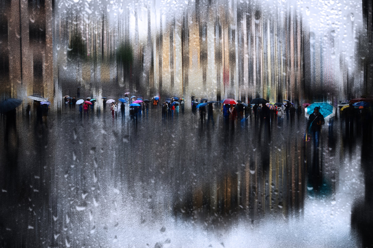 Seller of colored umbrellas Poster och Canvastavla