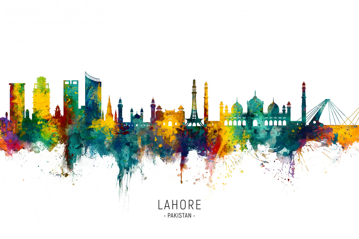 Lahore Pakistan Skyline Poster och Canvastavla