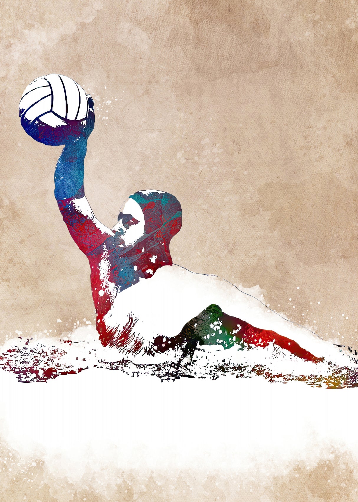Water polo sport art Poster och Canvastavla