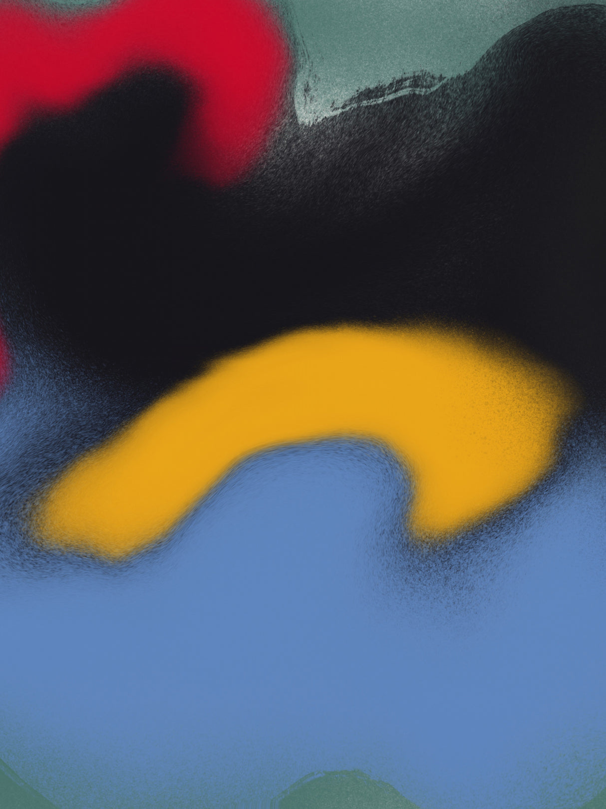 Black and Blue Abstract Liquify Poster och Canvastavla