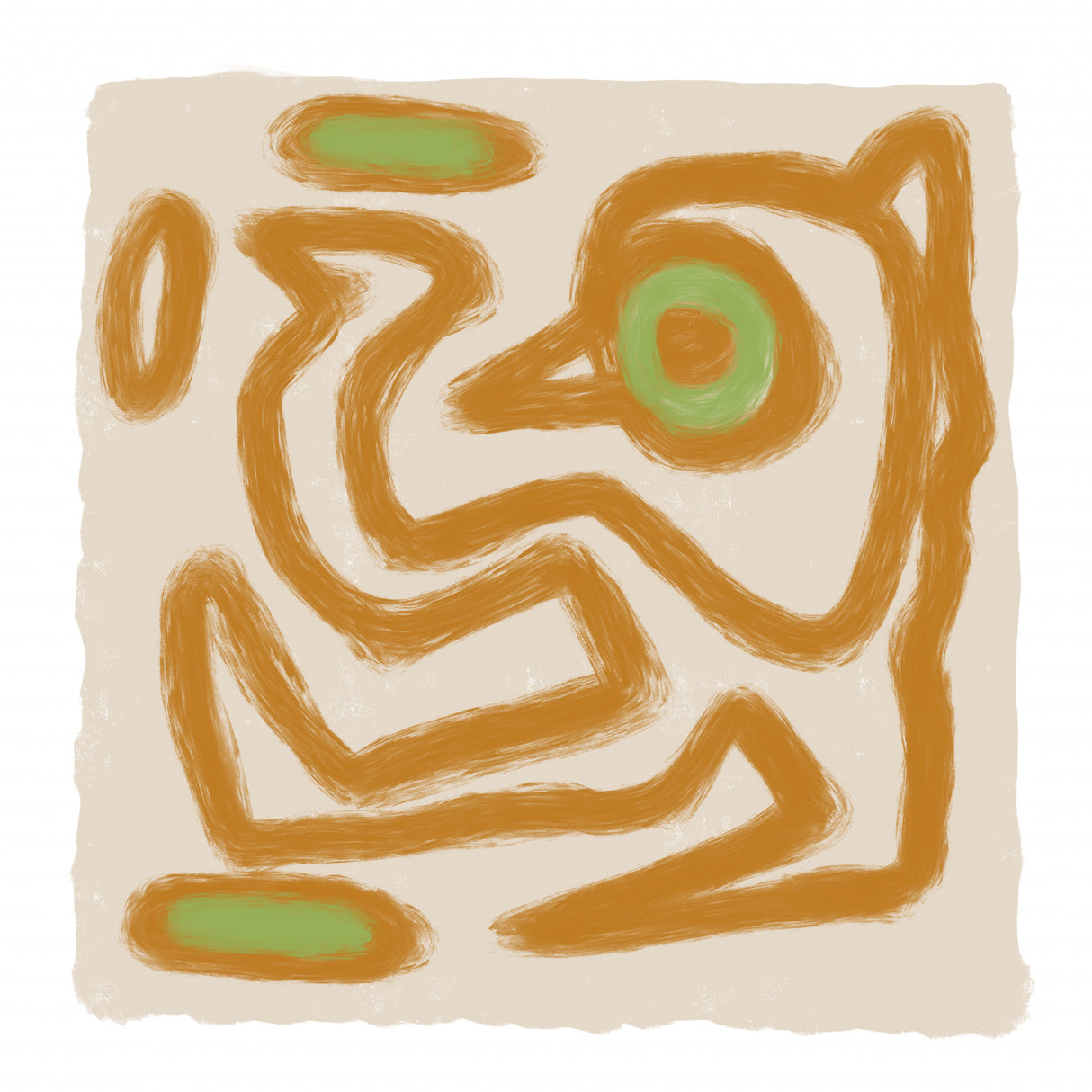 Tan Scribble 2 Poster och Canvastavla