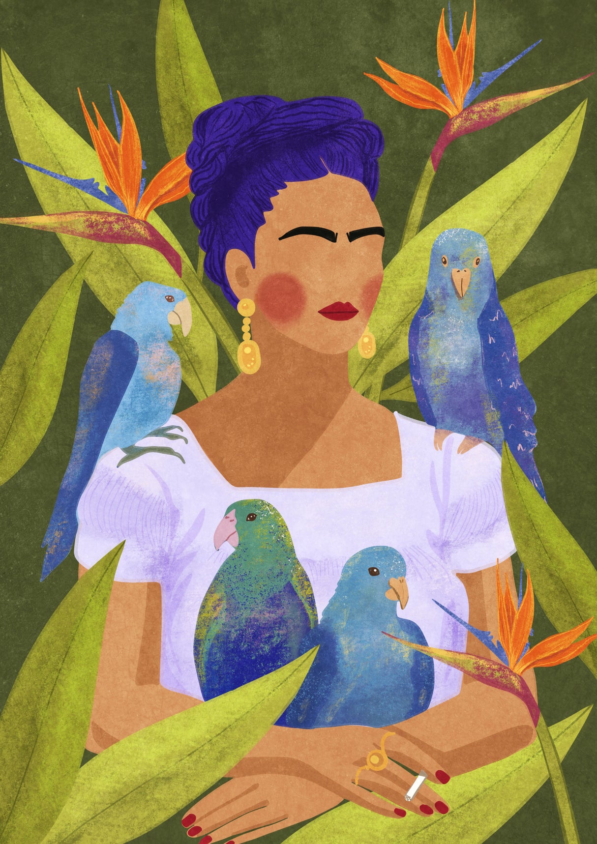 Frida and birds Poster och Canvastavla