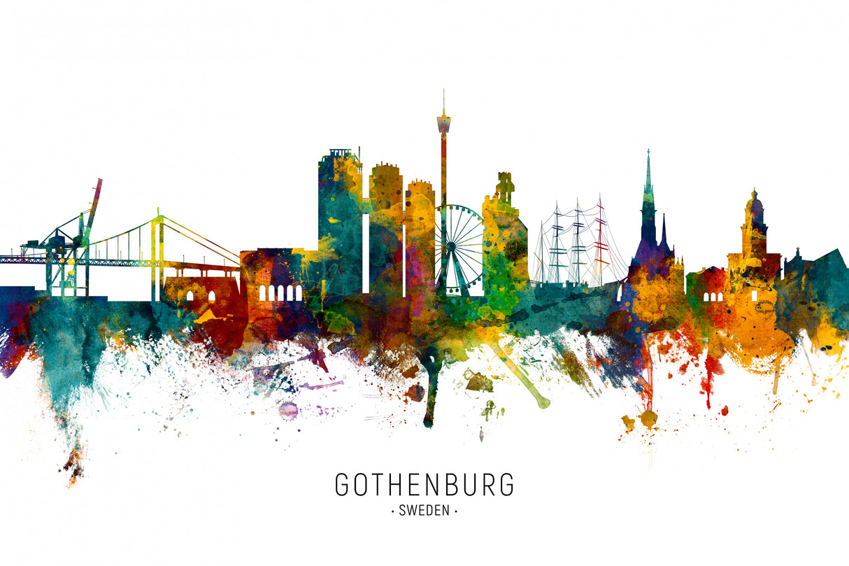 Gothenburg Sweden Skyline Poster och Canvastavla