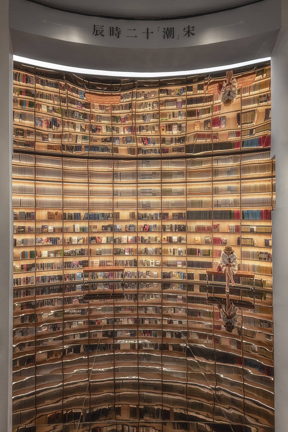 Reflection of a Bookstore Poster och Canvastavla