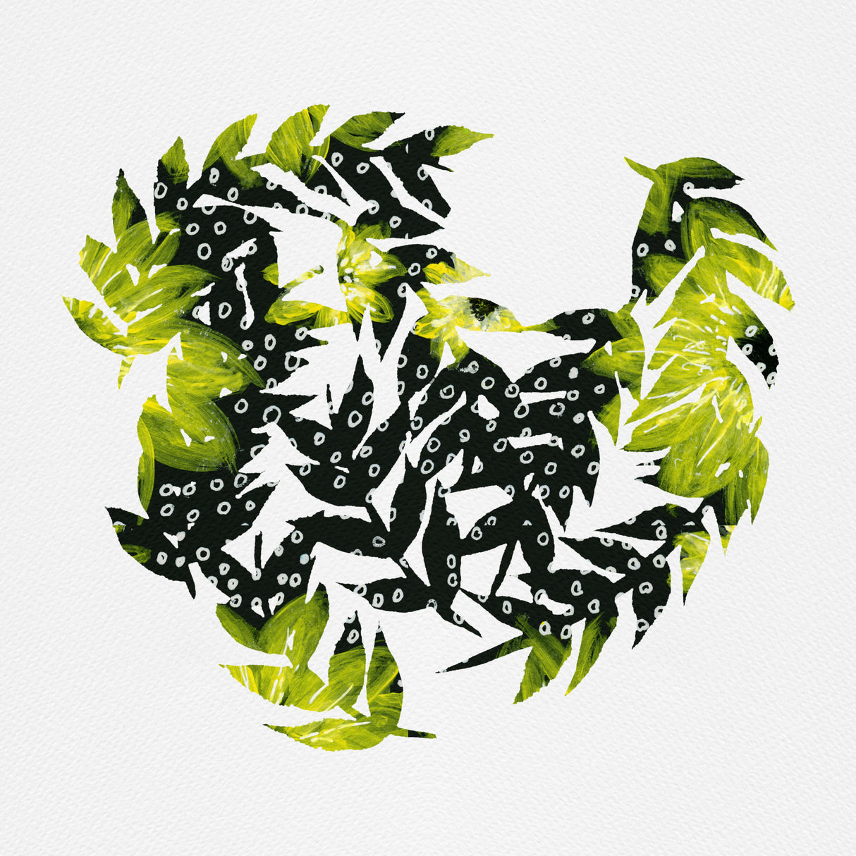 Polka Dots Leaves Curved Poster och Canvastavla
