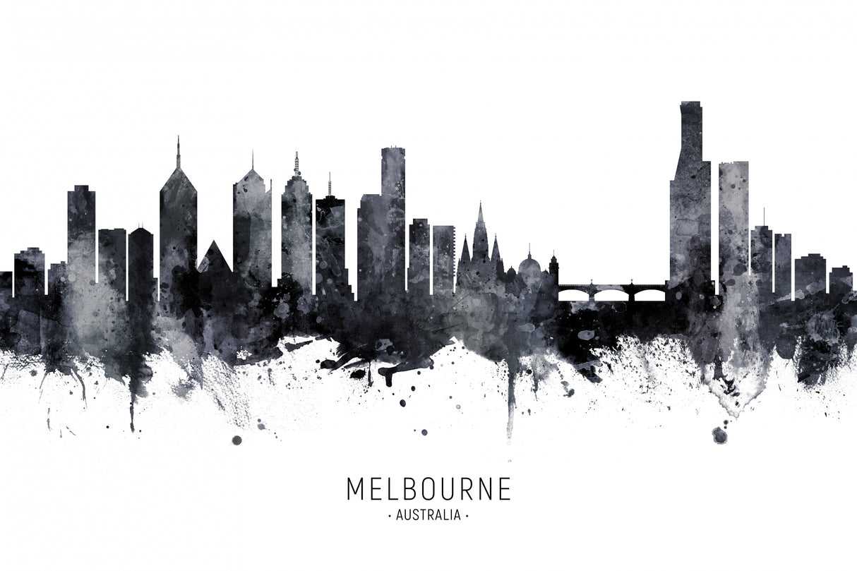 Melbourne Australia Skyline Poster och Canvastavla
