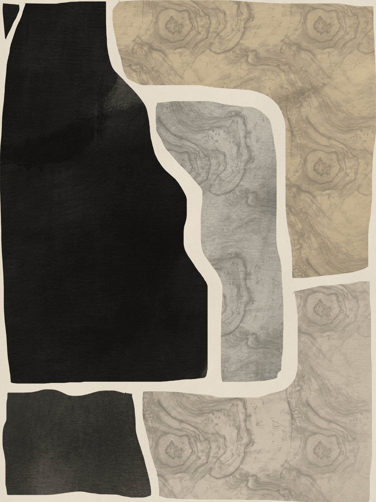 Black Abstract Mosaic Composition Poster och Canvastavla