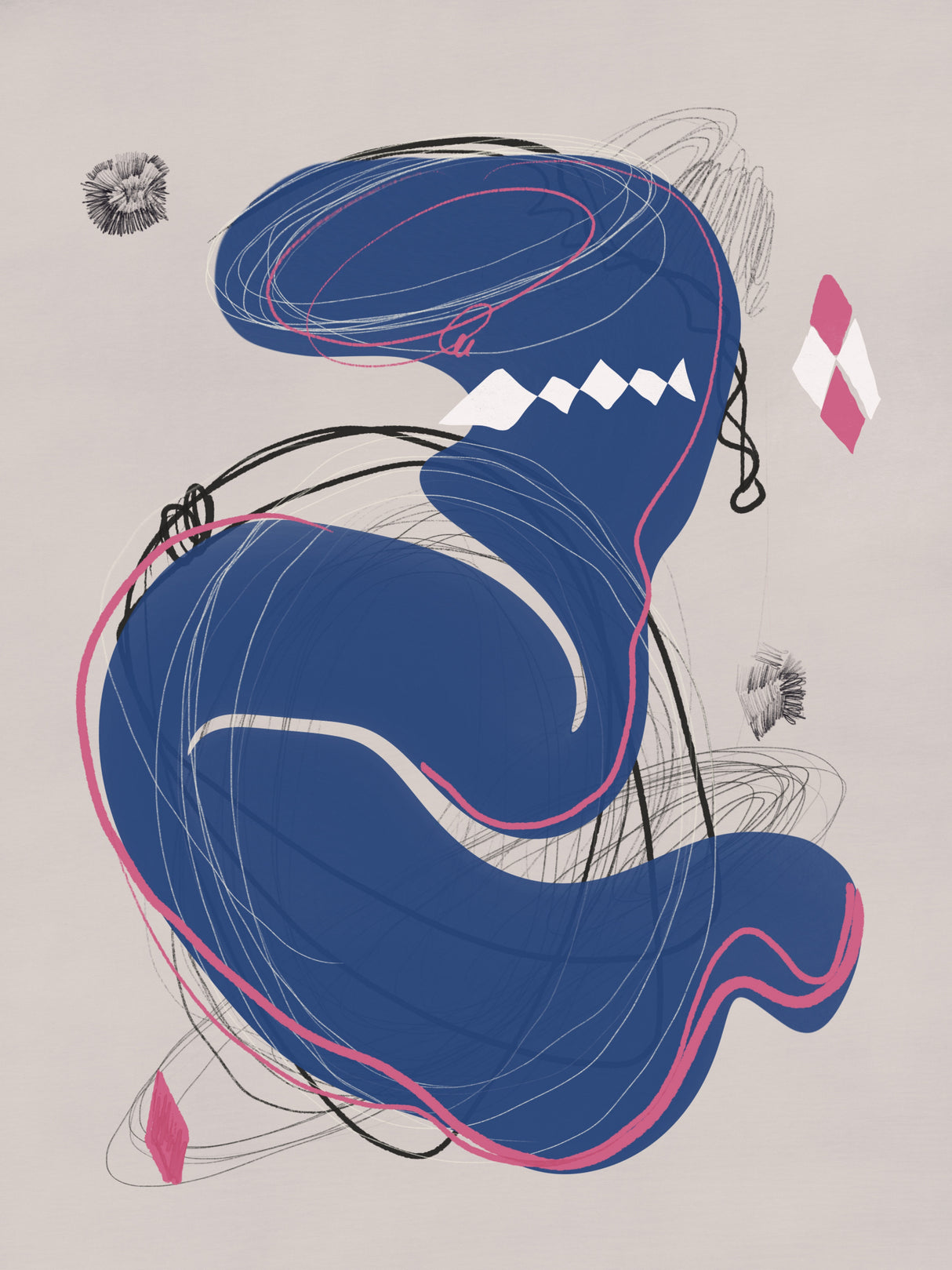 Blue Space Warp Poster och Canvastavla