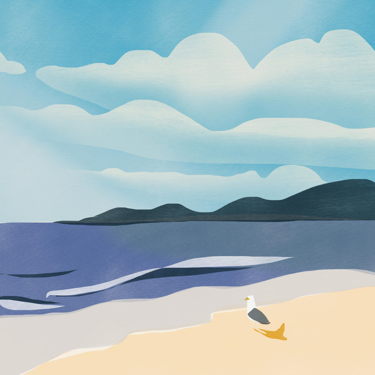 Seagull Sun Bathing Poster och Canvastavla