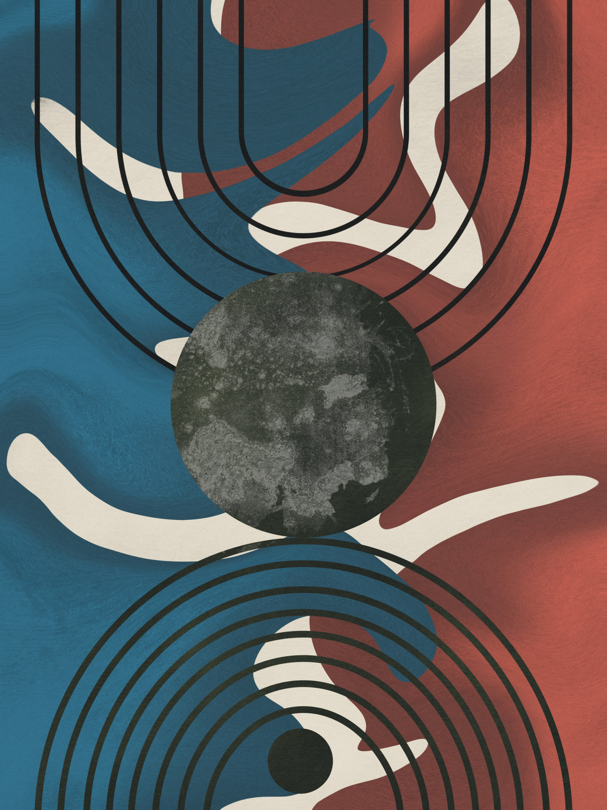 Mid Century Fabric Poster och Canvastavla