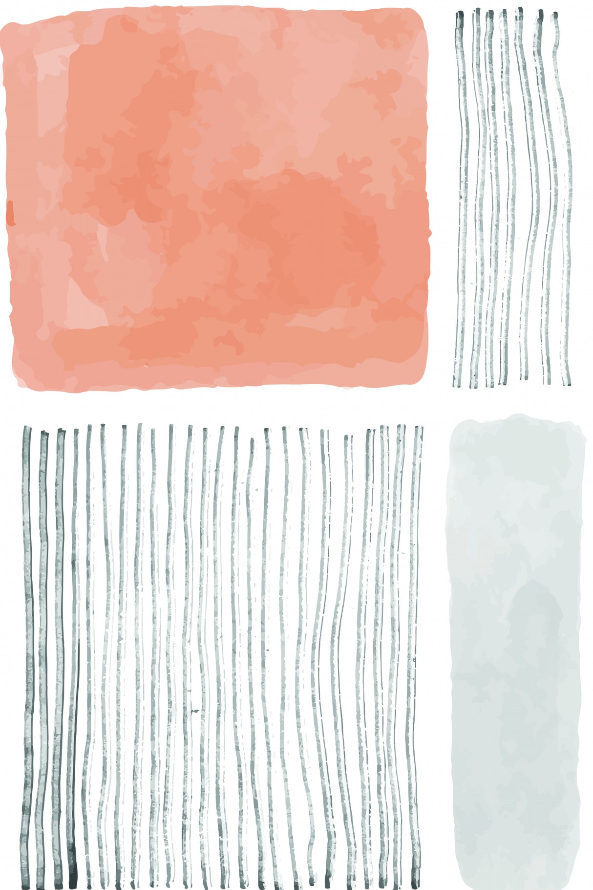 Watercolor Lines Series #2 Poster och Canvastavla