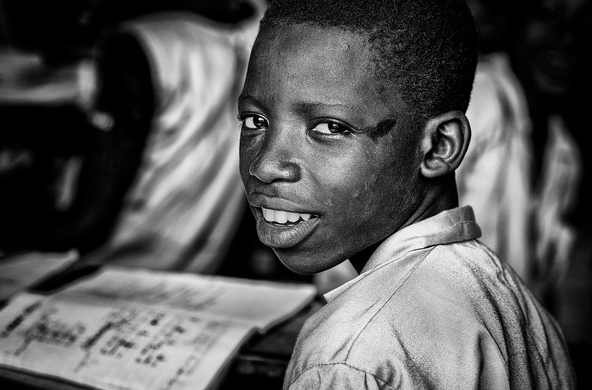 At school in Benin. Poster och Canvastavla