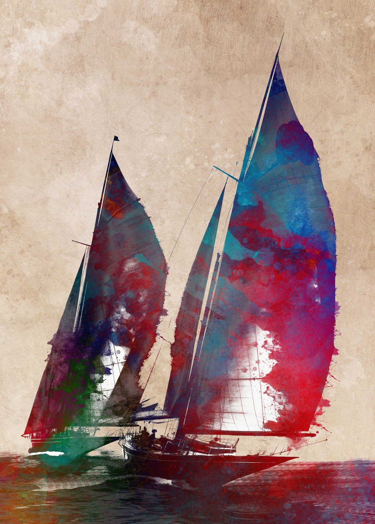 Sailing sport art Poster och Canvastavla