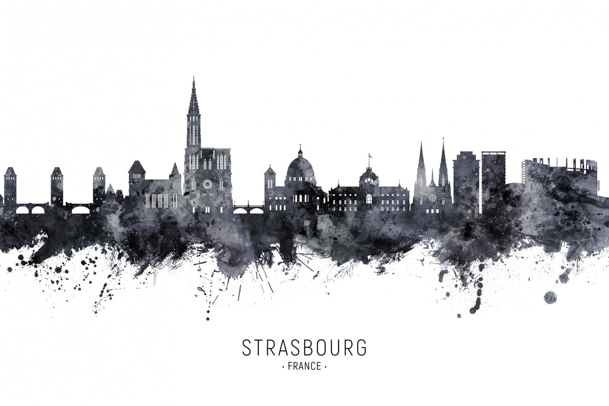 Strasbourg France Skyline Poster och Canvastavla