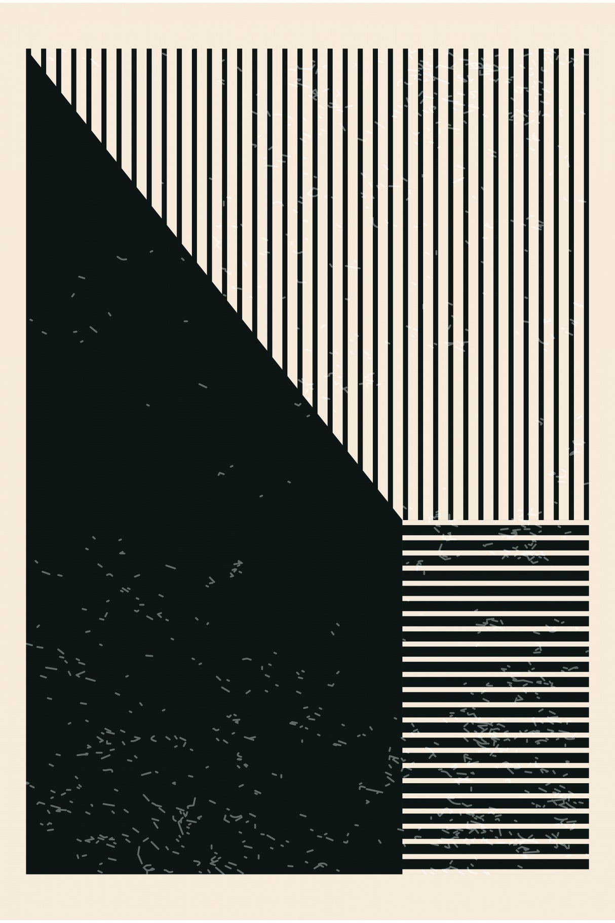 Black and White Geometric Shapes #3 Poster och Canvastavla