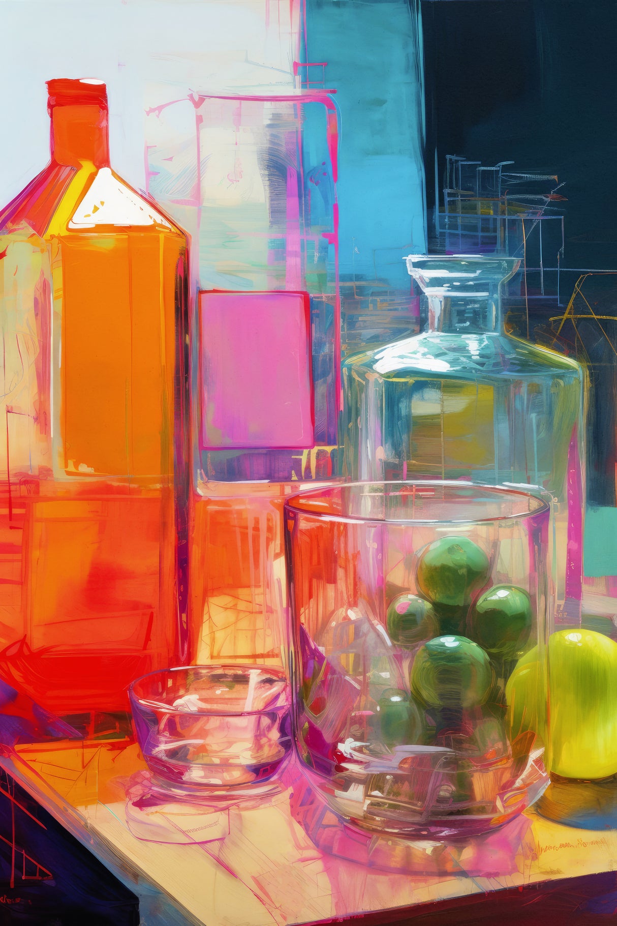 Neon Still Life No 2 Poster och Canvastavla