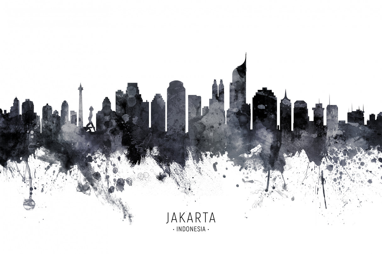 Jakarta Skyline Indonesia Poster och Canvastavla