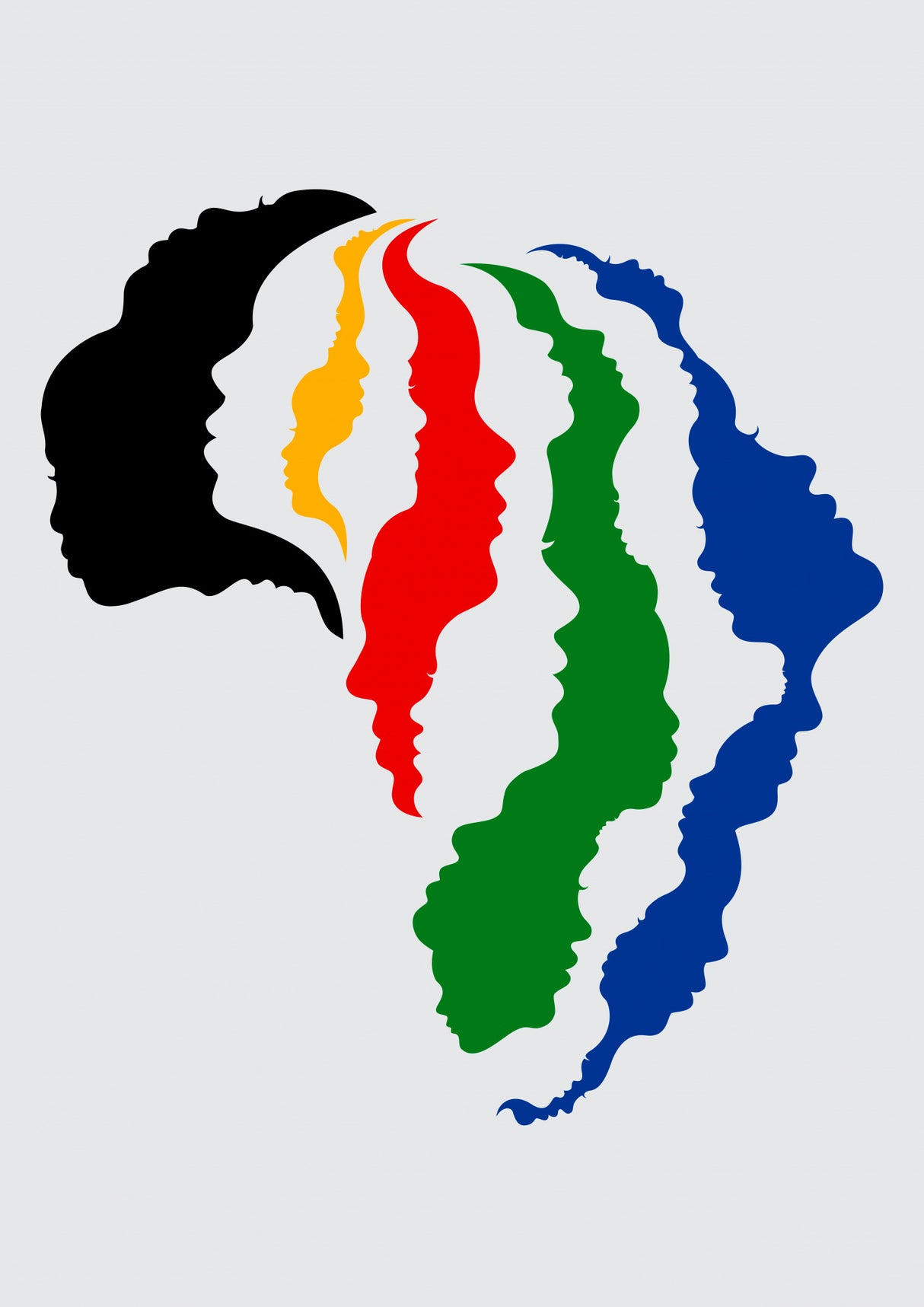Africa continent colour face profiles Poster och Canvastavla