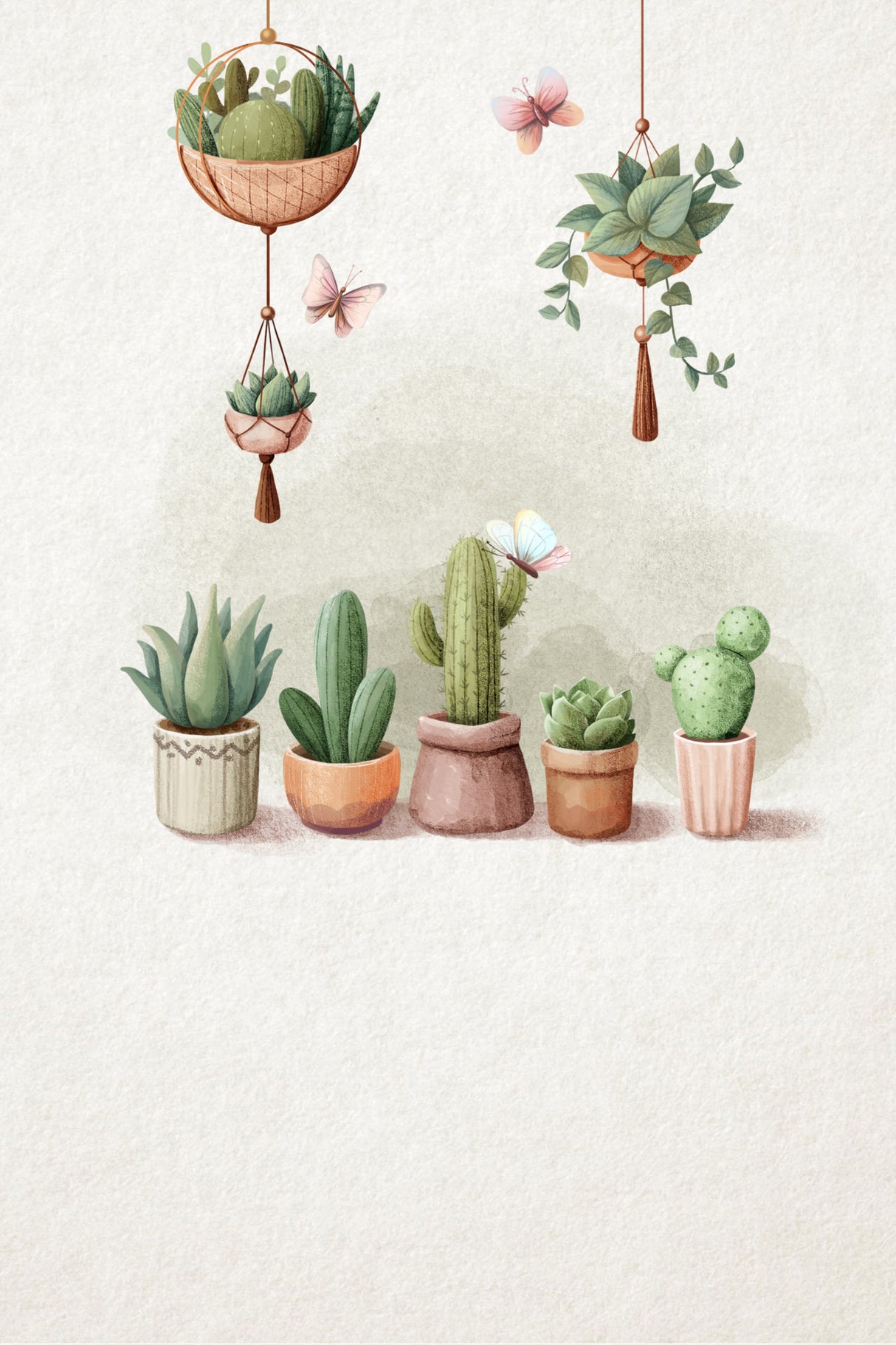 Vintage Cactus Plants (1) Poster och Canvastavla