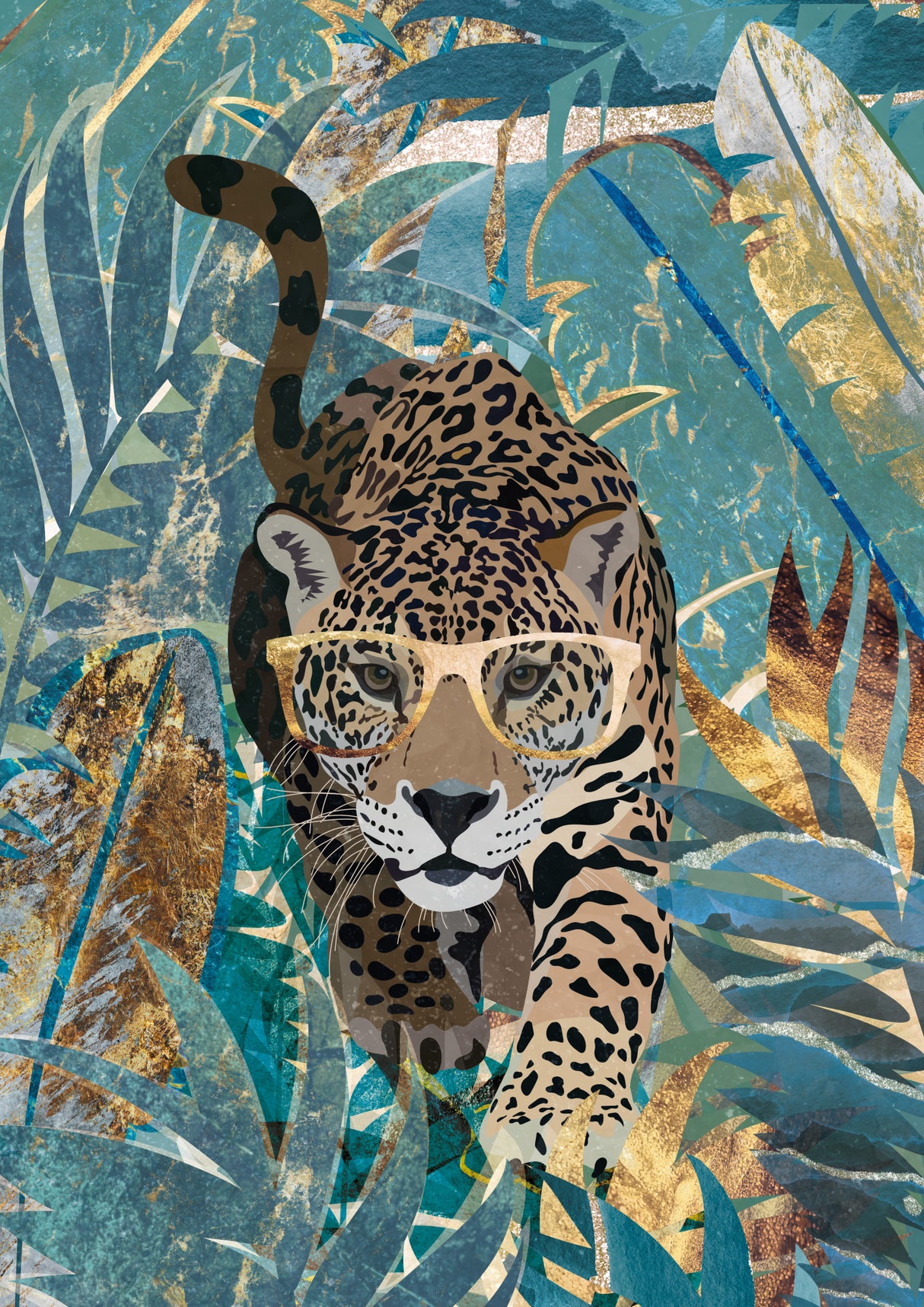 Curious jaguar in the rainforest Poster och Canvastavla