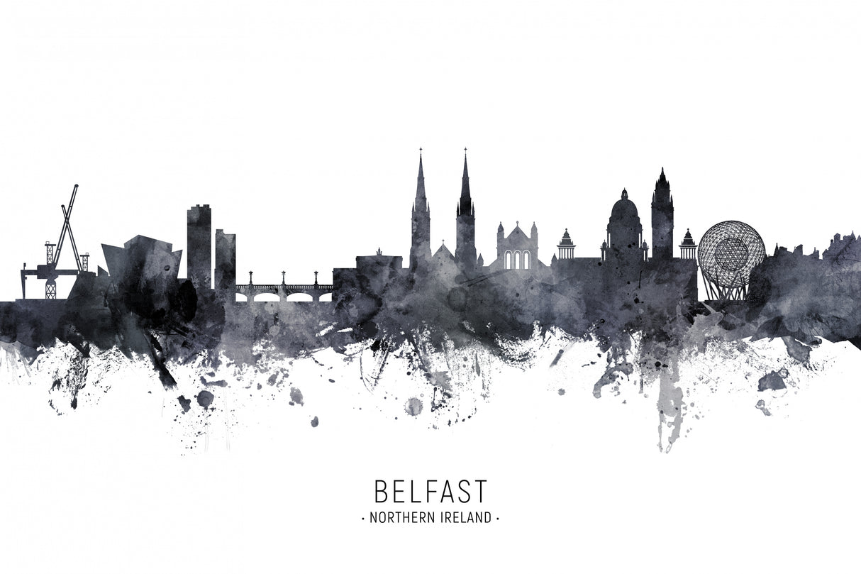 Belfast Northern Ireland Skyline Poster och Canvastavla