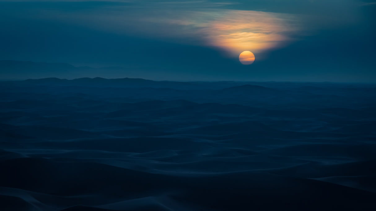 Sunset in the Sahara desert Poster och Canvastavla