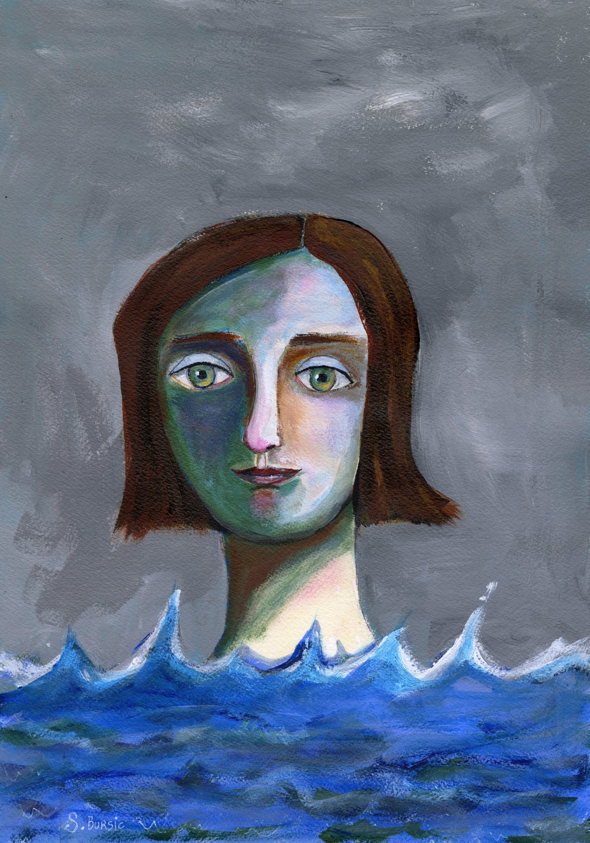 Swimming Girl Poster och Canvastavla