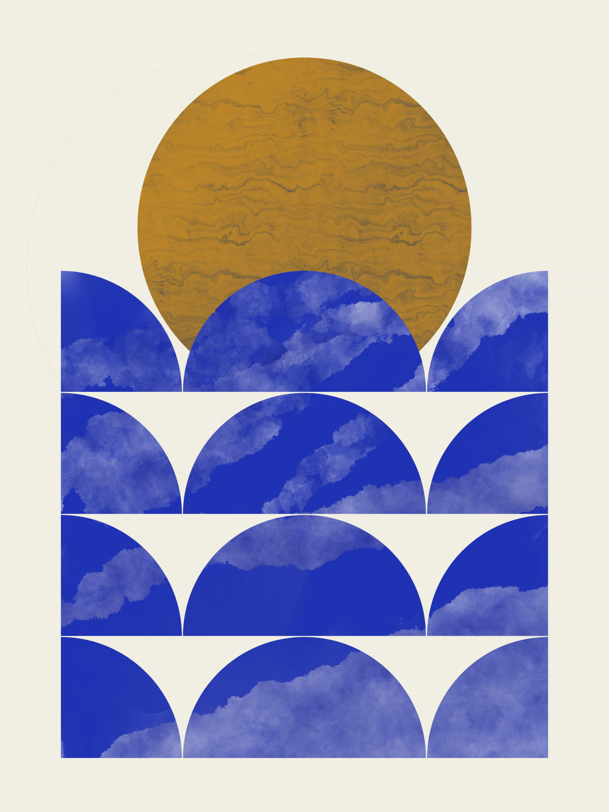 Geometrical Sunset Composition Poster och Canvastavla