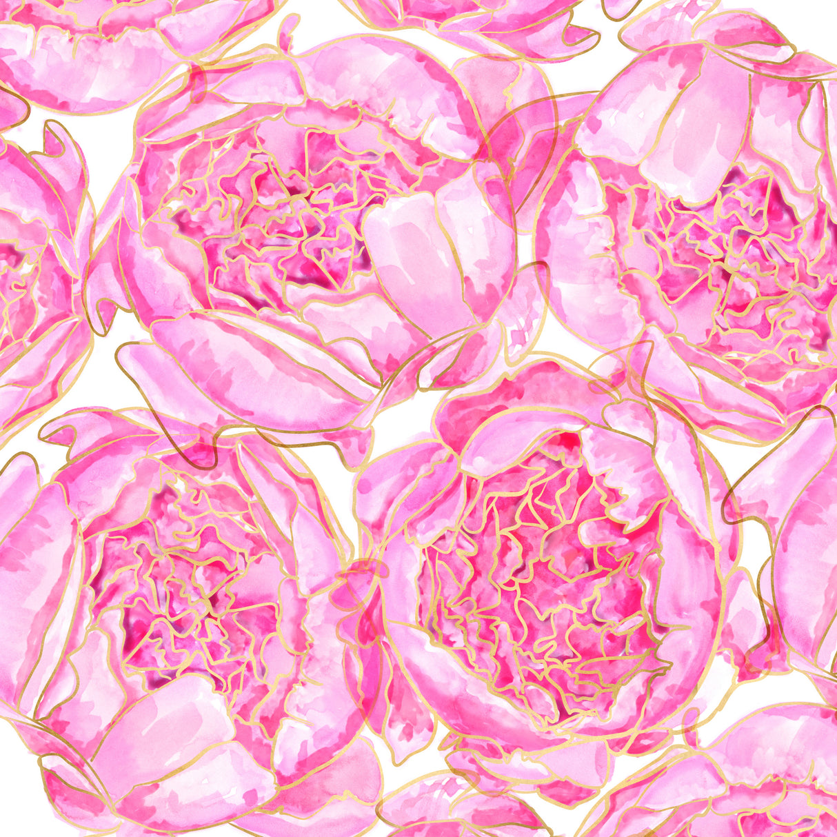 Sally's peonies pattern Poster och Canvastavla