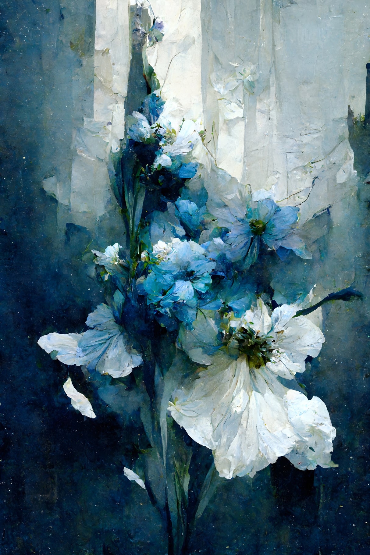 Blue Flower Bouquet Poster och Canvastavla