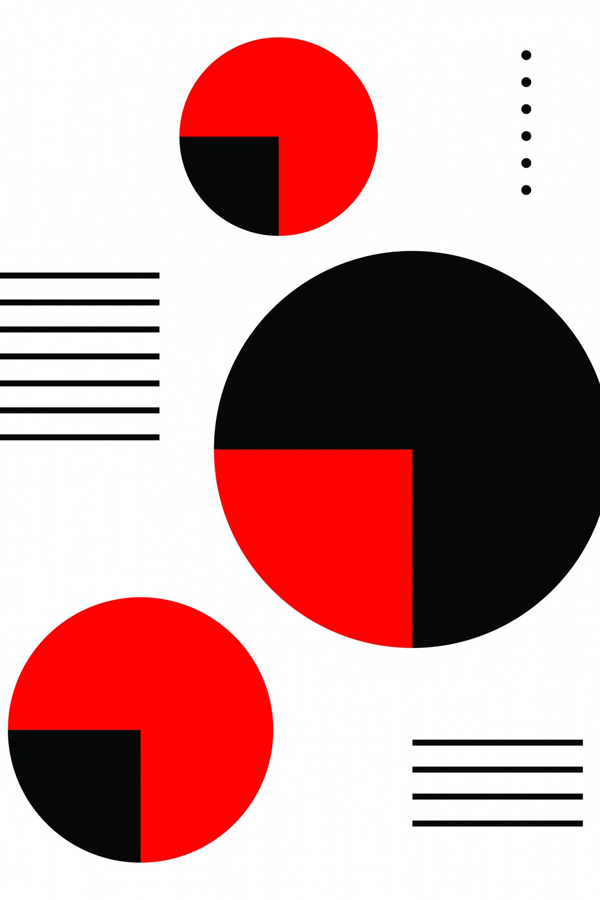 Red and Black Circles Poster och Canvastavla