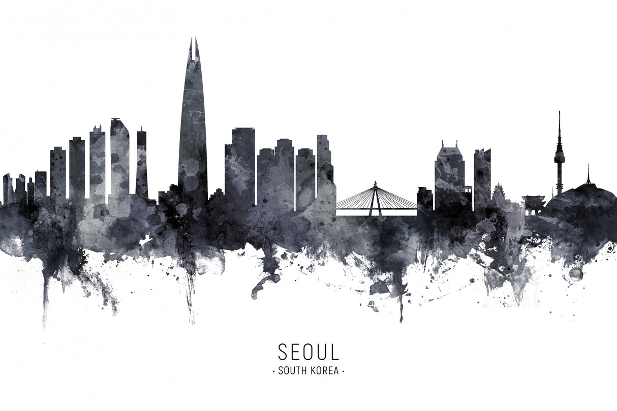 Seoul Skyline South Korea Poster och Canvastavla
