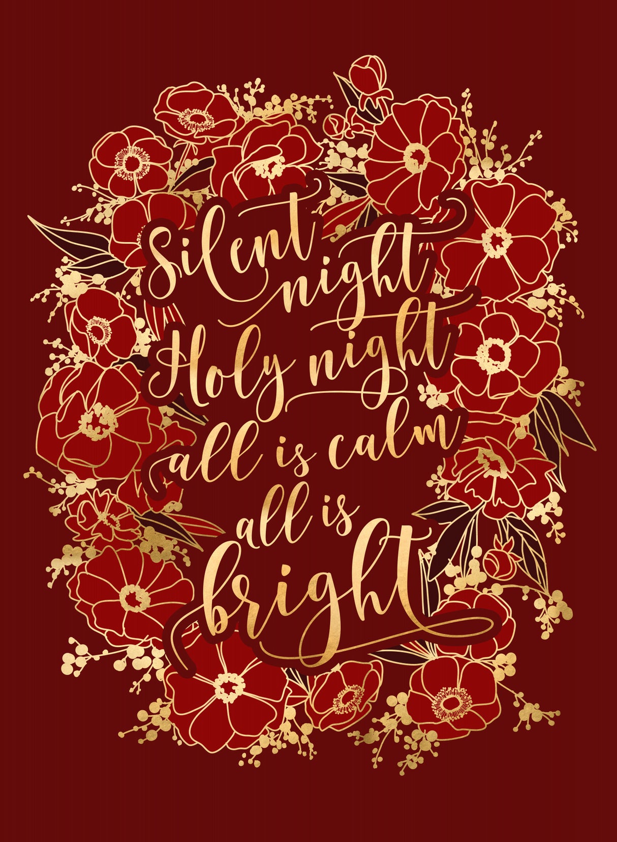 Silent night - red Poster och Canvastavla