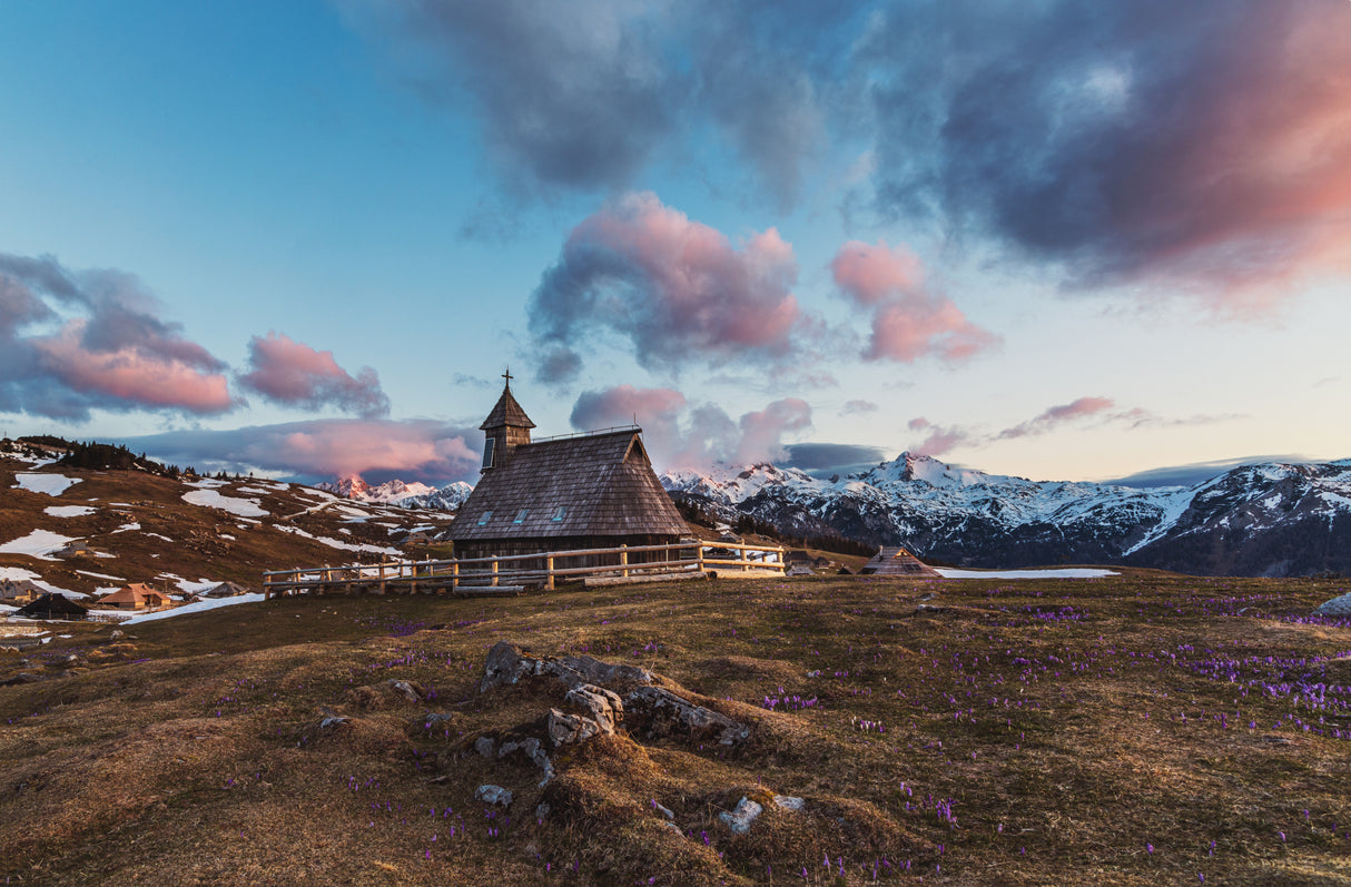 Morning on Velika planina Poster och Canvastavla