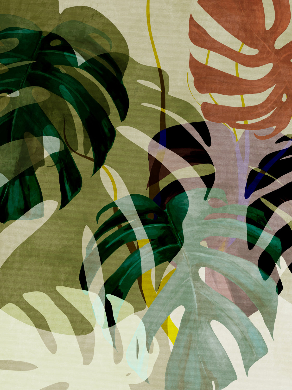 Leaves More 3 Kopie Poster och Canvastavla