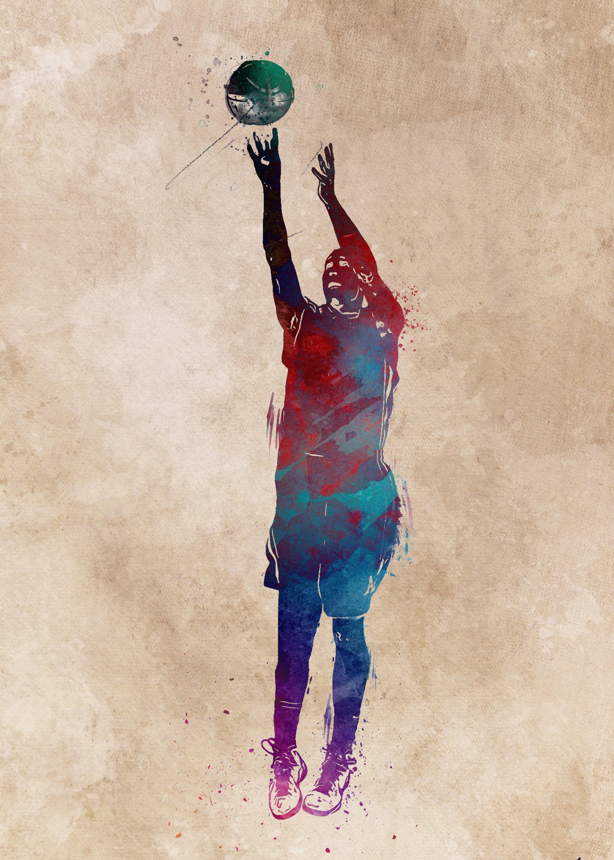 Basketball Sport Art 12 Poster och Canvastavla