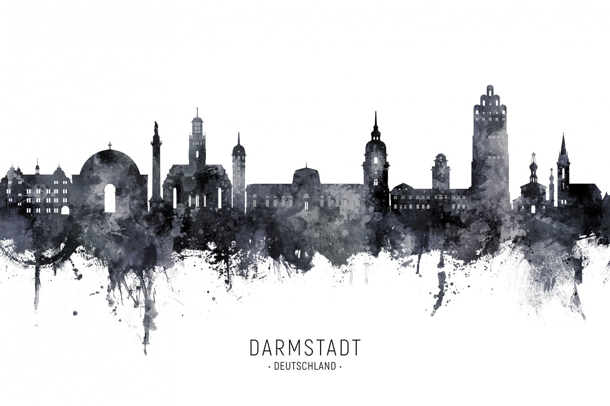 Darmstadt Germany Skyline Poster och Canvastavla
