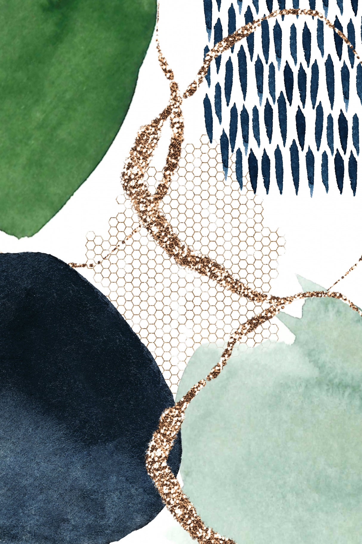 Shapes Green Poster och Canvastavla