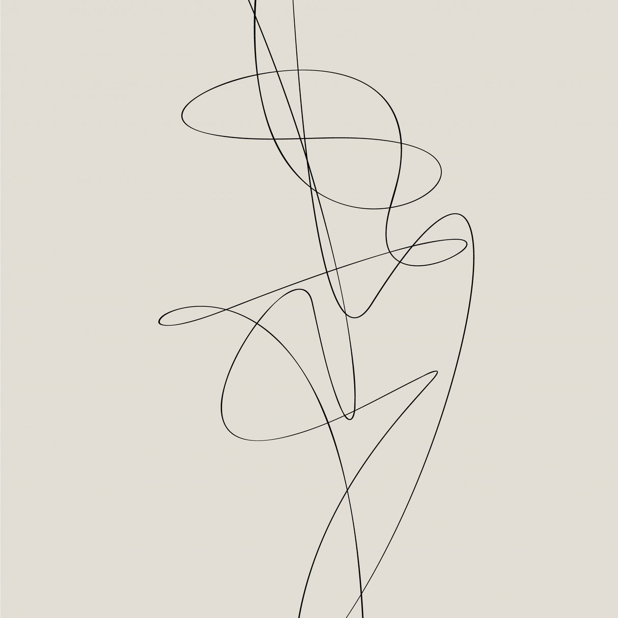 Beige Abstract Poster och Canvastavla