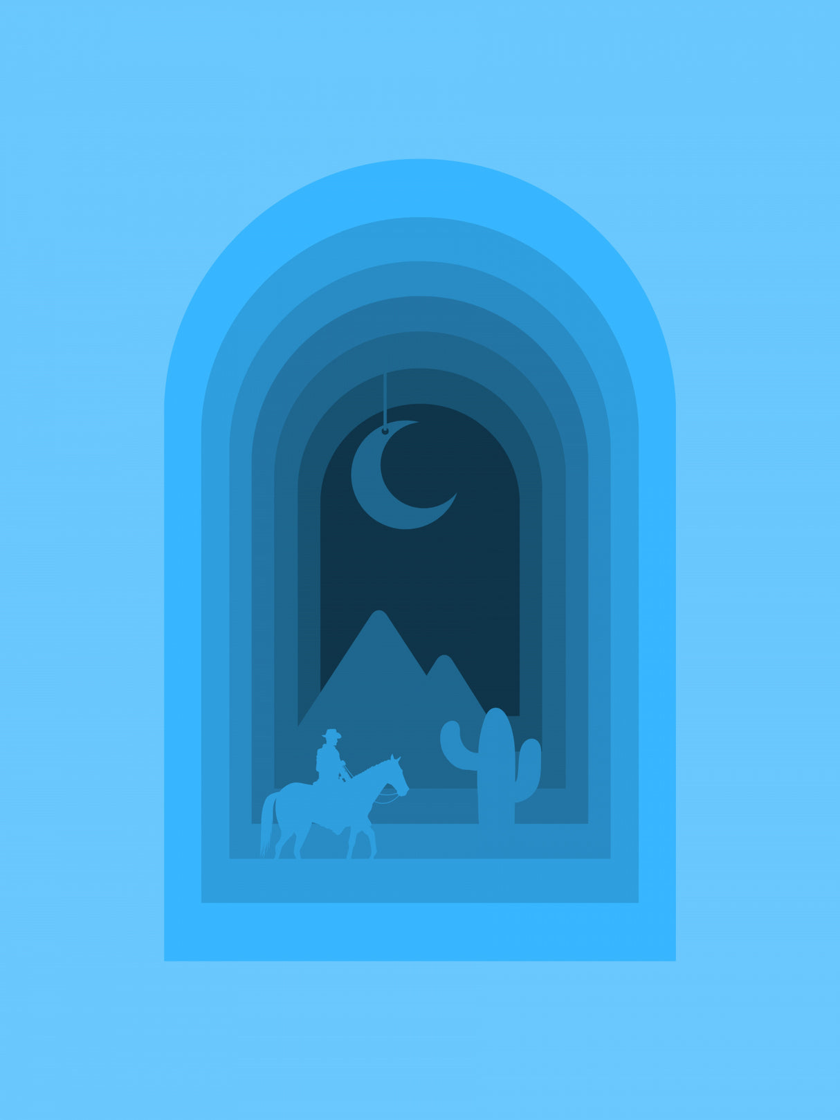 Cool Desert Night Poster och Canvastavla