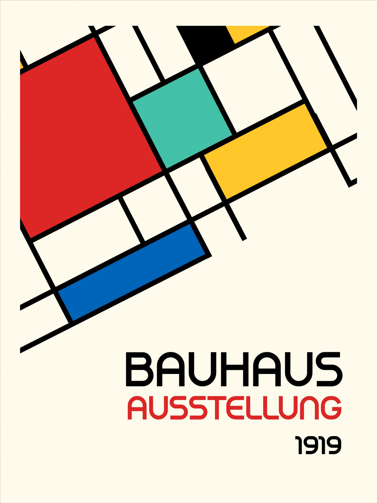 Bauhaus Geometric Design Retro Poster och Canvastavla