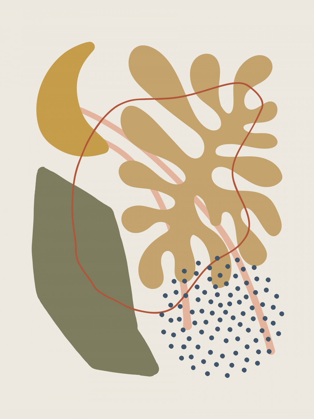 Abstract Organic Shapes Poster och Canvastavla