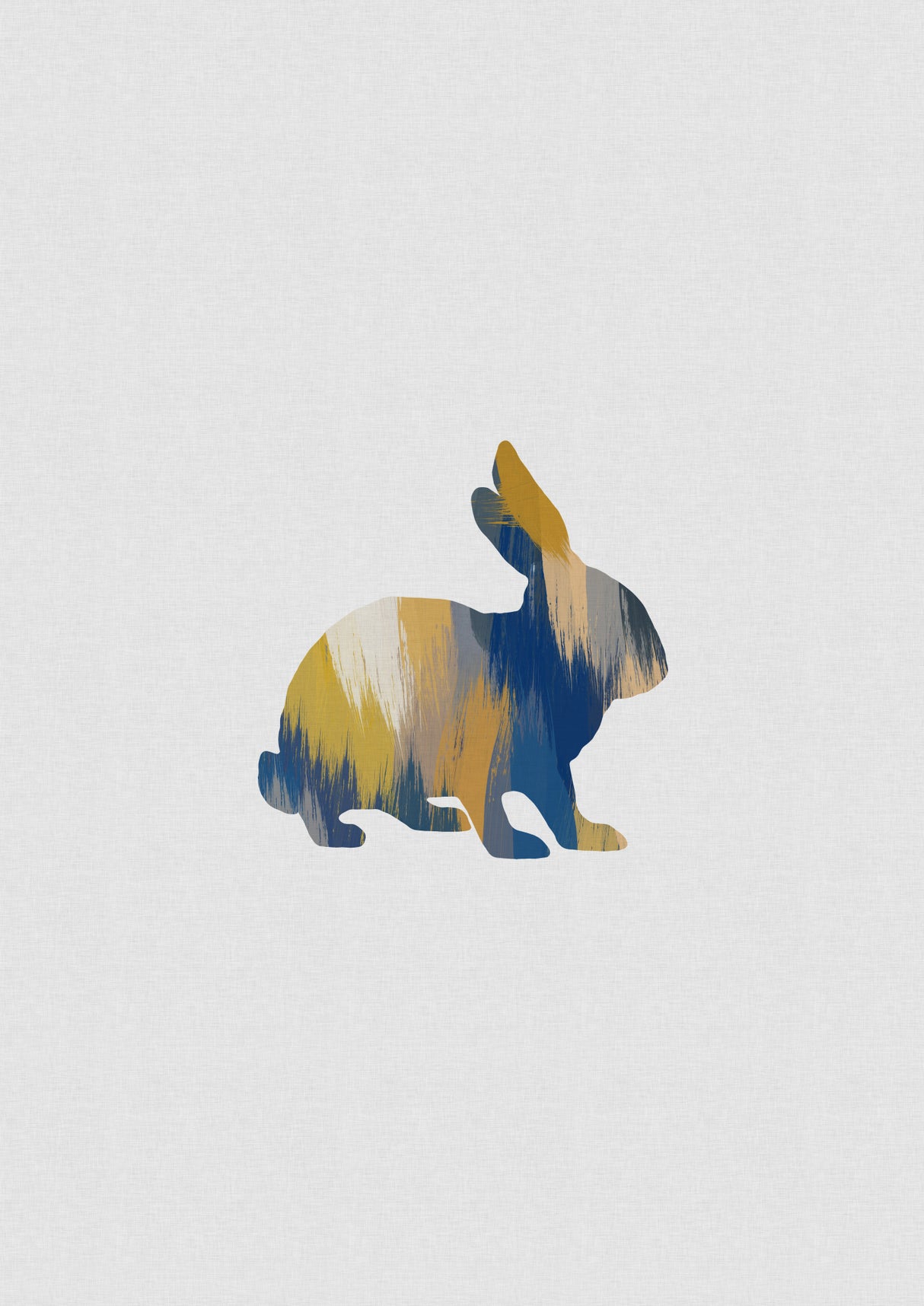 Blue & Yellow Rabbit Poster och Canvastavla